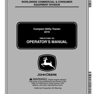 John Deere Compact Utility Tractor 2210 Operator's Manual