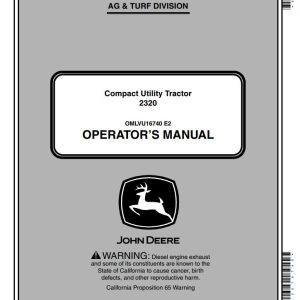 John Deere Compact Utility Tractor 2320 Operators Manual