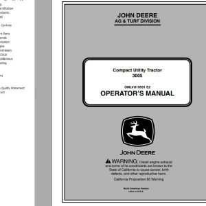 John Deere Compact Utility Tractor 3005 Operator's Manual