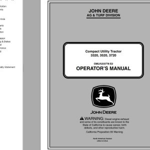John Deere Compact Utility Tractor 3320 3520 3720 Operator's Manual