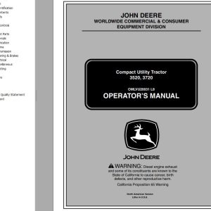 John Deere Compact Utility Tractor 3520 3720 Operator's Manual