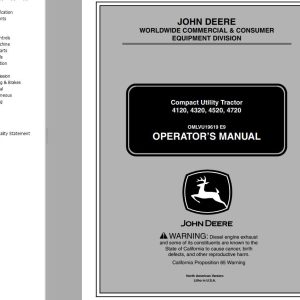 John Deere Compact Utility Tractor 4120 4320 4520 4720 Operator's Manual