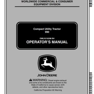 John Deere Compact Utility Tractor 990 Operator's Manual EN ES