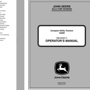 John Deere Compact Utility Tractors 1026R Operator's Manual