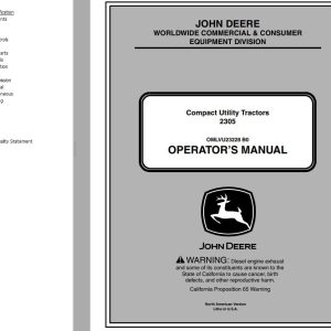 John Deere Compact Utility Tractors 2305 Operator's Manual