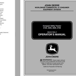 John Deere Compact Utility Tractors 3120 3320 3520 3720 Operator's Manual