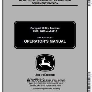 John Deere Compact Utility Tractors 4510 4610 4710 Operator's Manual EN ES