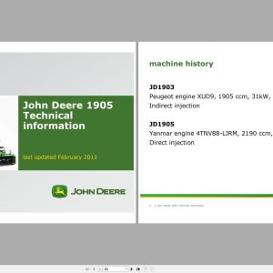 John Deere Continent 1905 Technical Manual 02.2001