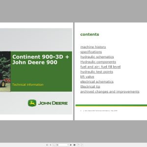 John Deere Continent 900-3D 900 Technical Manual 05.2009