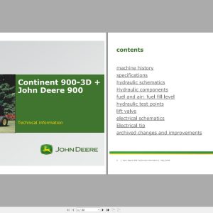 John Deere Continent 900 900-3D Technical Manual 05.2009