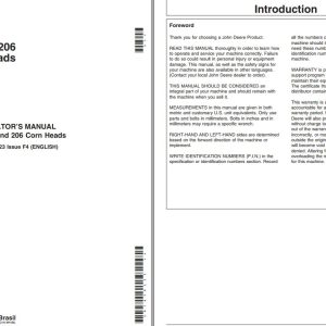 John Deere Corn Heads 204 205 206 Operator's Manual