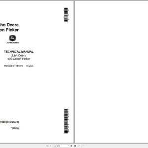 John Deere Cotton Picker 499 Technical Manual TM1069