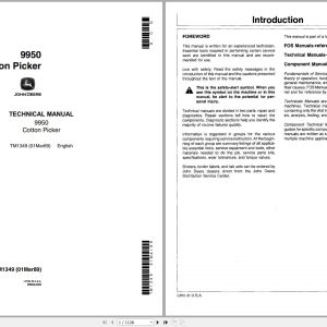 John Deere Cotton Picker 9950 Technical Manual TM1349