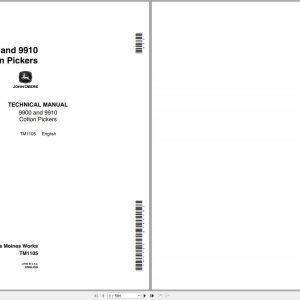 John Deere Cotton Pickers 9900 9910 Technical Manual TM1105