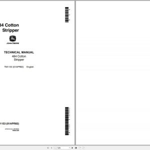 John Deere Cotton Stripper 484 Technical Manual TM1153