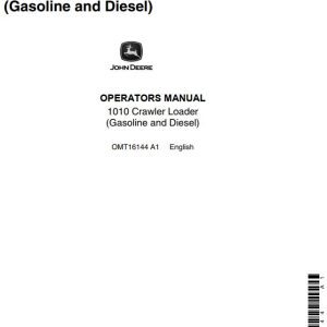 John Deere Crawler Loader 1010 Operators Manual