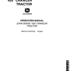 John Deere Crawler Tractor 420 Operators Manual