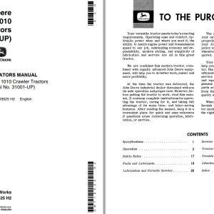 John Deere Crawler Tractors 1010 Operators Manual EN ES