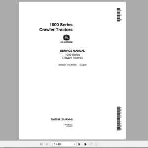 John Deere Crawler Tractors 1010 Technical Service Manual SM2034