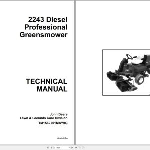 John Deere Diesel Professional Greensmower 2243 Technical Manual TM1562