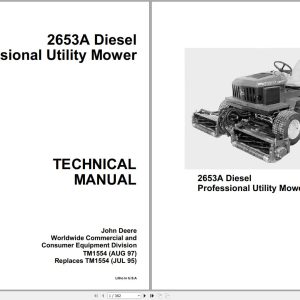 John Deere Diesel Professional Utility Mower 2653A Technical Manual TM1554