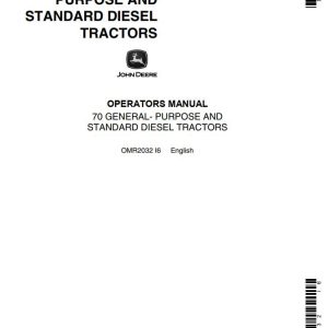 John Deere Diesel Tractor 70 Operators Manual
