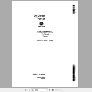 John Deere Diesel Tractor 70 Service Manual SM2017