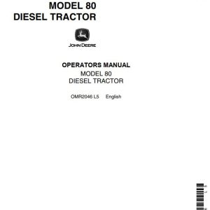 John Deere Diesel Tractor 80 Operators Manual