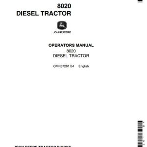 John Deere Diesel Tractor 8020 Operators Manual