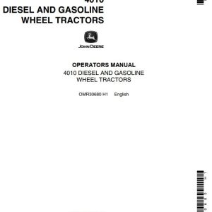 John Deere Diesel and Gasoline Wheel Tractors 4010 Operators Manual