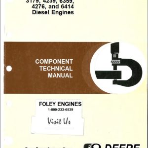 john Deere Engine 300 to 6414 Component Technical Manual CTM4