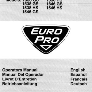 John Deere Europro Lawn Tractor 1338 GS to 1646 HS Operators Manual EN ES FR DE