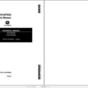 John Deere Front Mower F910 F930 Technical Manual TM1301