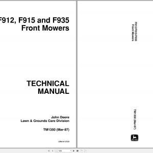 John Deere Front Mowers F912 F915 F935 Technical Manual TM1350
