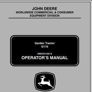 John Deere Garden Tractor G110 Operator's Manual