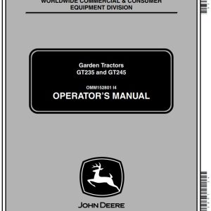 John Deere Garden Tractor GT235 GT245 Operator's Manual