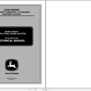 John Deere Garden Tractors GT225 GT235 GT235E GT245 Technical Manual TM1756 03.2005