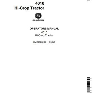 John Deere Hi-Crop Tractor 4010 Operators Manual