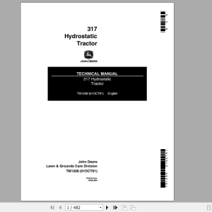 John Deere Hydrostatic Tractor 317 Technical Manual TM1208