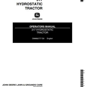 John Deere Hydroststic Tractor 317 Operators Manual