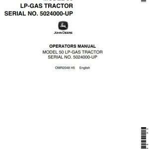John Deere LP-Gas Tractor 50 Operators Manual