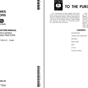 John Deere LP-Gas Tractors 2010 Series Operators Manual