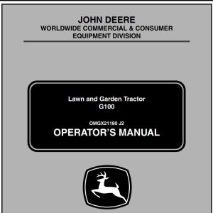 John Deere Lawn And Garden Tractor G100 Operator's Manual