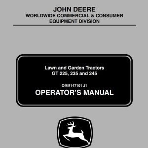 John Deere Lawn And Garden Tractor GT225 GT235 GT245 Operator's Manual