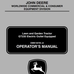 John Deere Lawn And Garden Tractor GT235 Operator's Manual