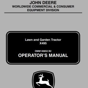 John Deere Lawn And Garden Tractor X495 Operator's Manual