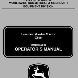 John Deere Lawn And Garden Tractor X595 Operator's Manual