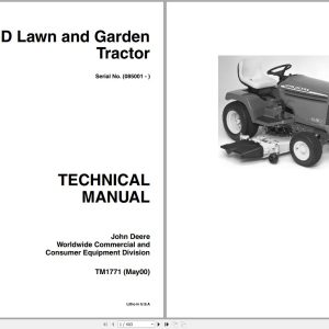 John Deere Lawn & Garden Tractor 355D Technical Manual TM1771 05.2000