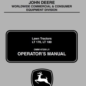 John Deere Lawn Tractor LT170 LT180 Operator's Manual