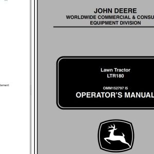 John Deere Lawn Tractor LTR180 Operator's Manual